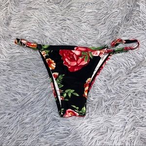 Rose pattern Brazilian bikini bottoms